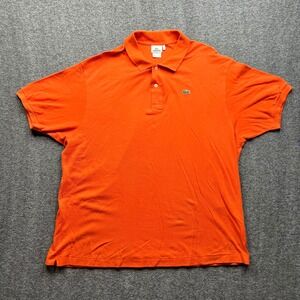Lacoste Polo Shirt Mens 9R Orange Short Sleeve Pique Cotton Classic Fit 5191L